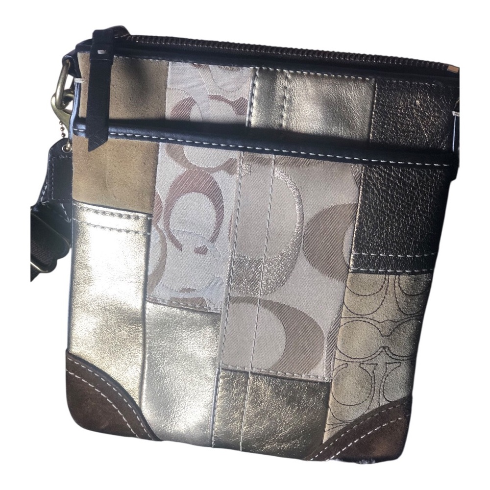 Coach signature patchwork crossbody bag
